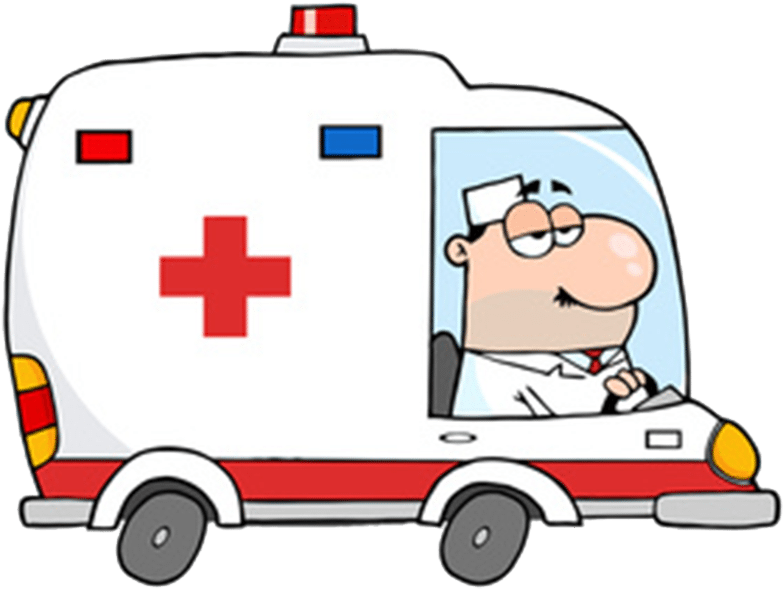 Cartoon Paramedicin Ambulance Vehicle PNG Image