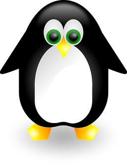 Cartoon Penguinon Black Background PNG Image