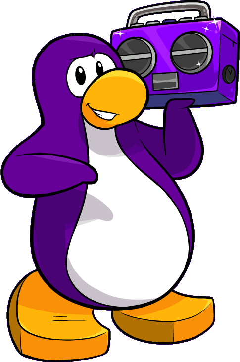 Cartoon Penguinwith Boombox PNG Image