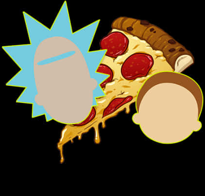 Cartoon Pepperoni Pizza Bite PNG Image