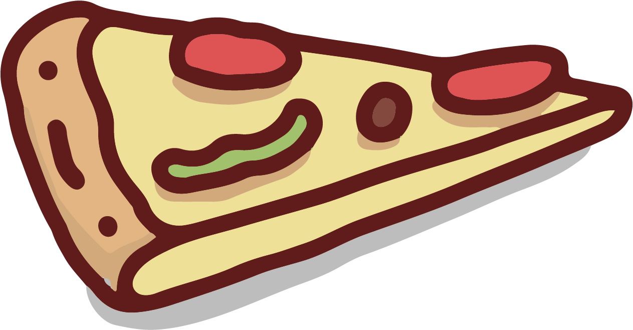 Cartoon Pepperoni Pizza Slice PNG Image