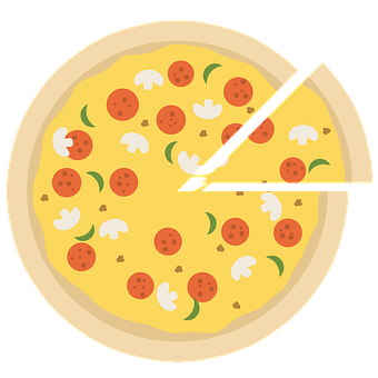 Cartoon Pepperoni Pizza Slice Removed PNG Image