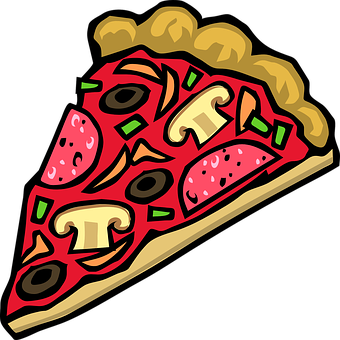 Cartoon Pepperoni Pizza Slice PNG Image