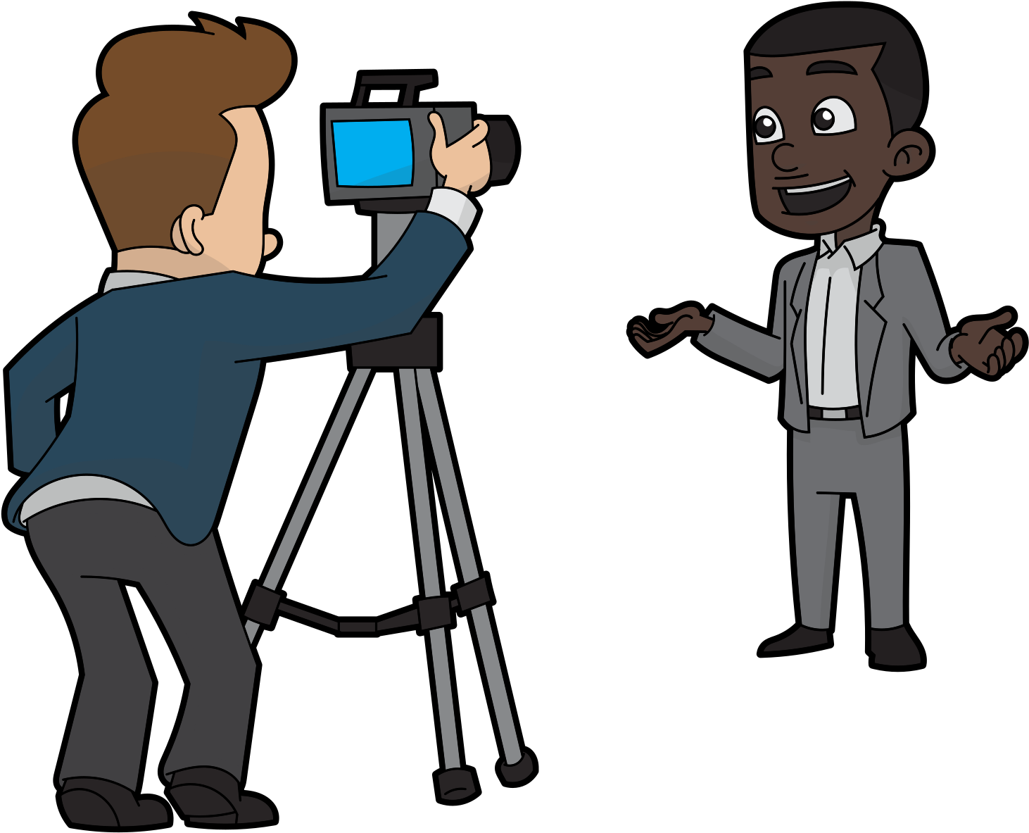 Cartoon Photographer Capturing Man PNG Image