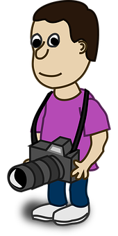 Cartoon Photographer Character PNG Image