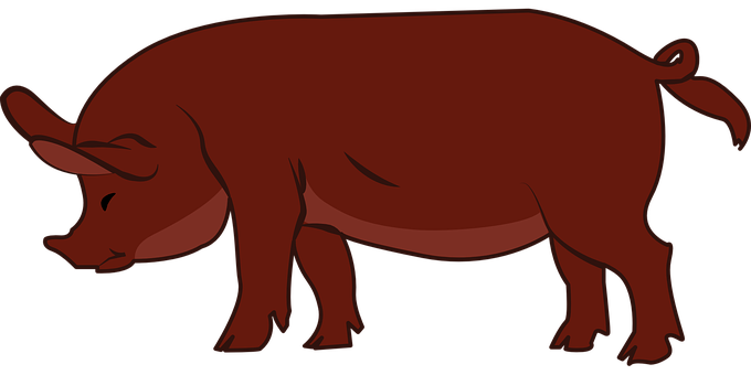 Cartoon Pig Silhouette PNG Image