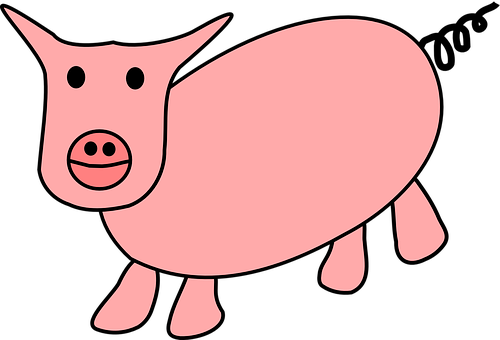 Cartoon Pig Simple Illustration PNG Image