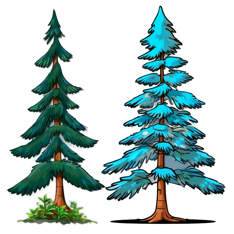 Cartoon Pine Trees Png 05252024 PNG Image