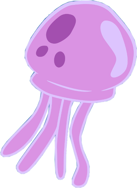 Cartoon Pink Jellyfish Illustration PNG Image