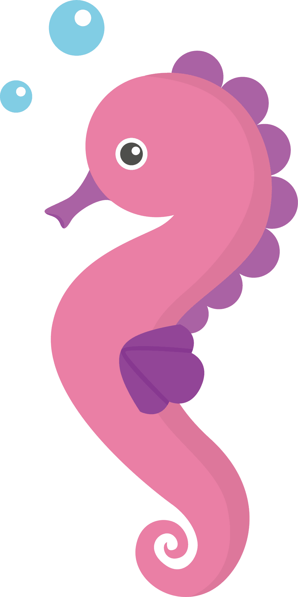 Cartoon Pink Seahorse PNG Image