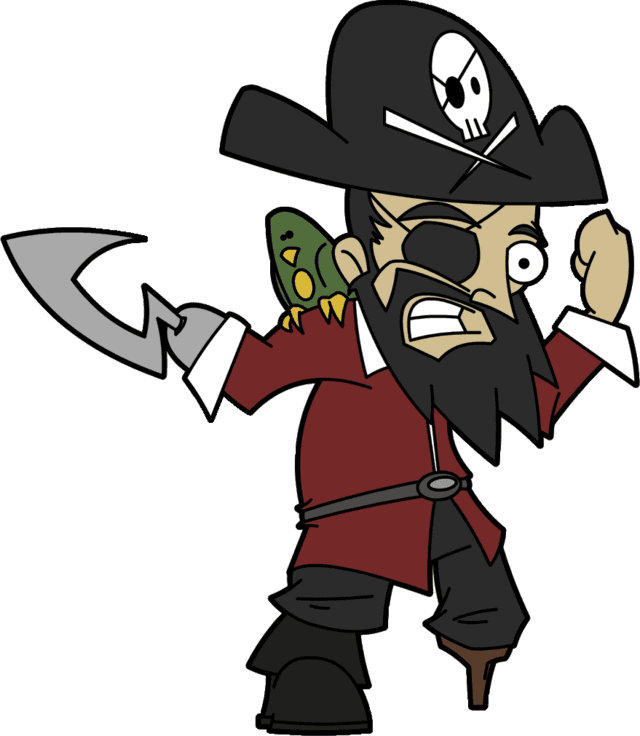 Cartoon Pirate Captain Vector PNG Image