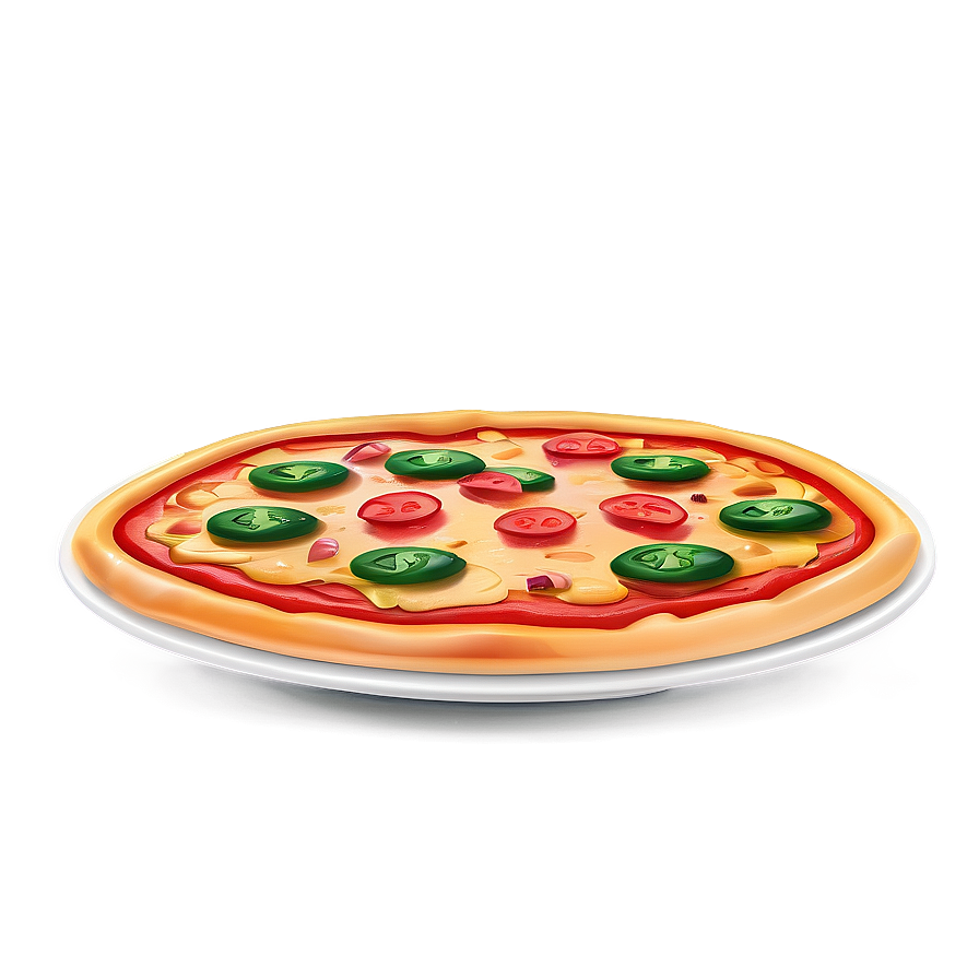 Cartoon Pizza On Plate Png Hpv16 PNG Image