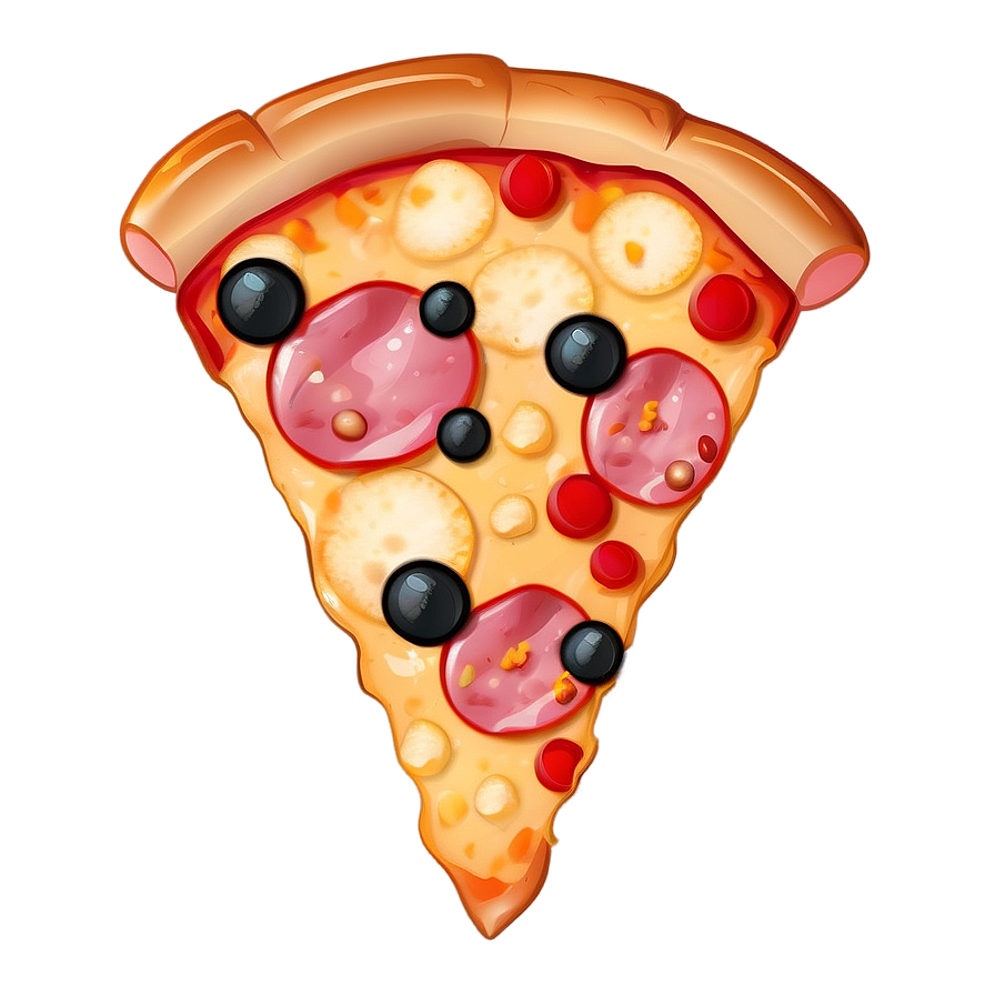 Cartoon Pizza With Ham Png Aub13 PNG Image