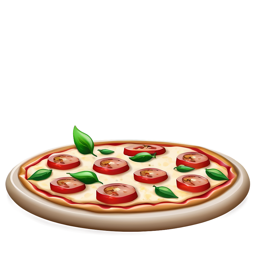 Cartoon Pizza With Tomato Png Nse48 PNG Image