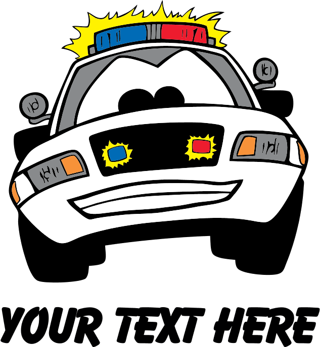 Cartoon Police Car Illustration PNG Image