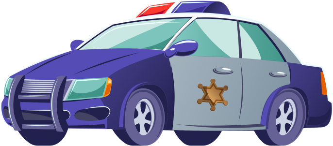 Cartoon Police Car Illustration PNG Image