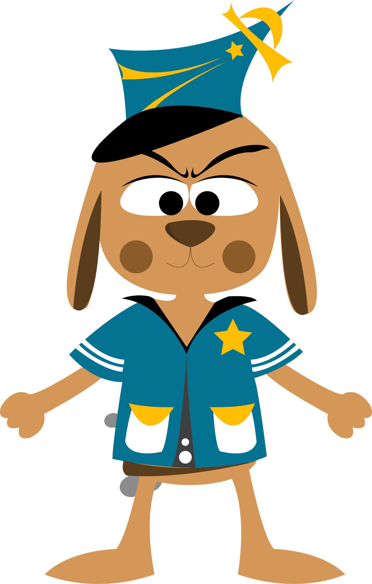 Cartoon Police Dog Character PNG Image