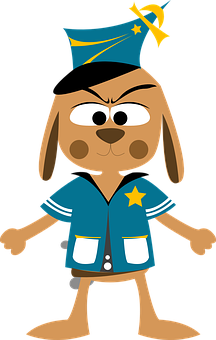 Cartoon Police Dog Character PNG Image