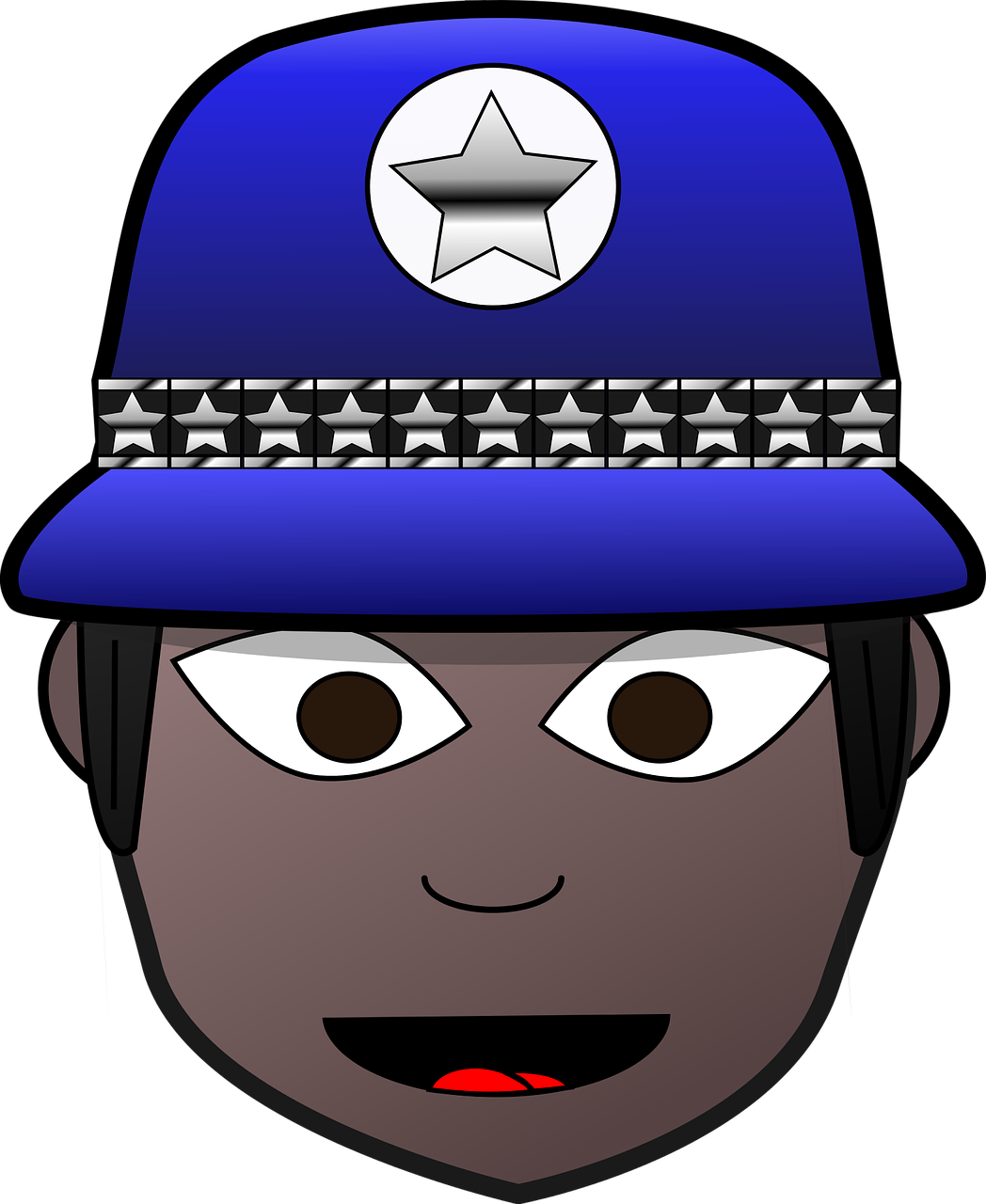 Cartoon Police Officer Portrait PNG Image