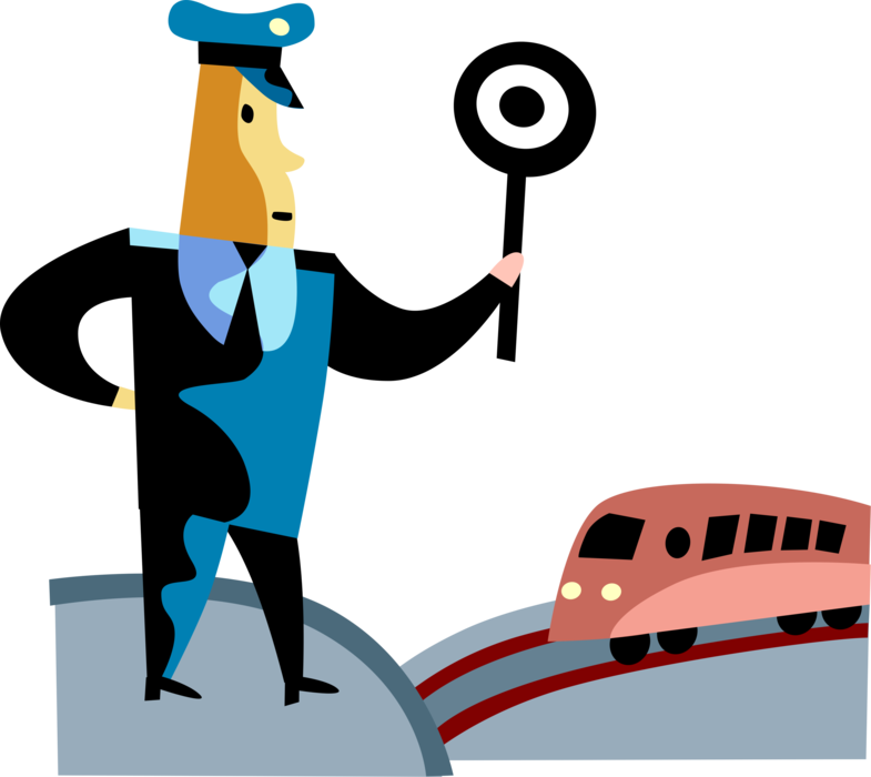 Cartoon Policeman Directing Traffic PNG Image