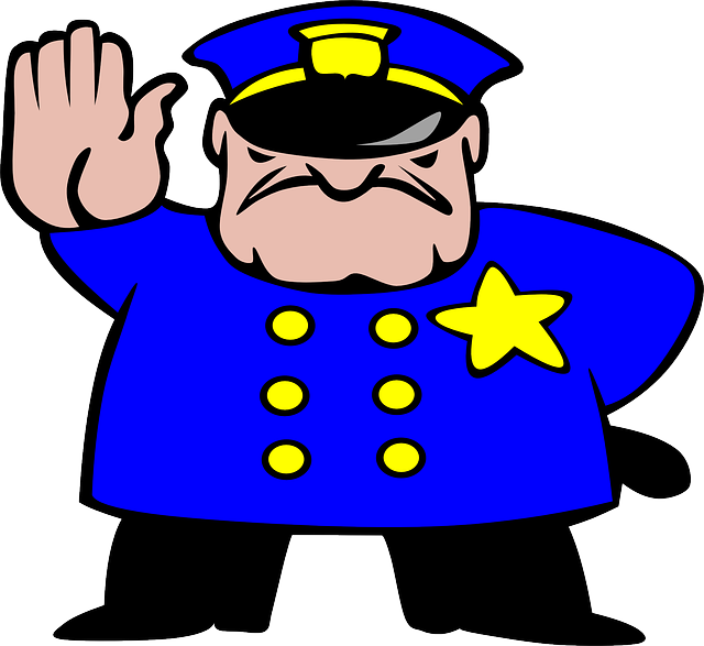 Cartoon Policeman Halting Traffic.png PNG Image