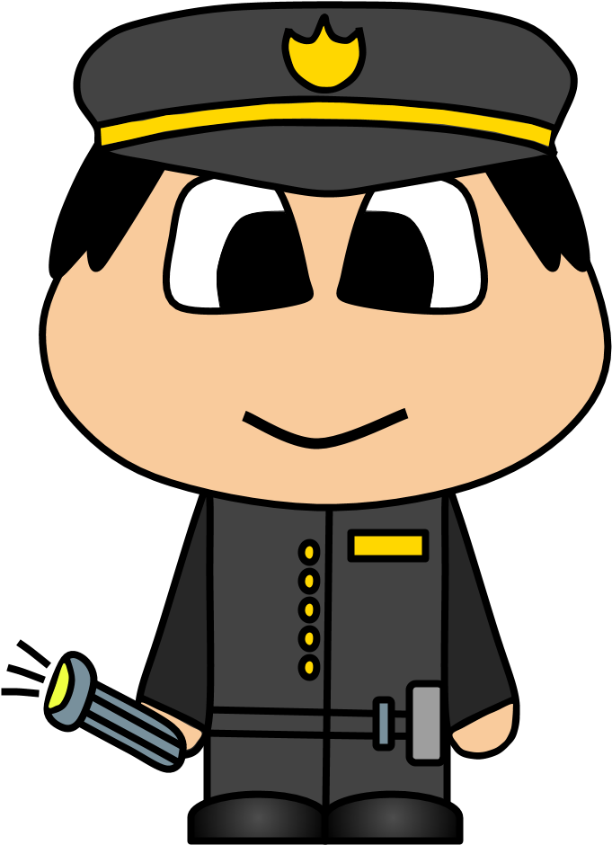 Cartoon Policemanwith Flashlight.png PNG Image