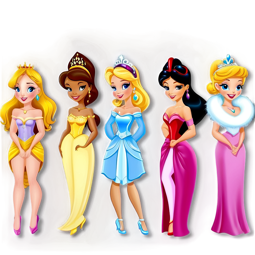 Cartoon Princesses Set Png Omq PNG Image