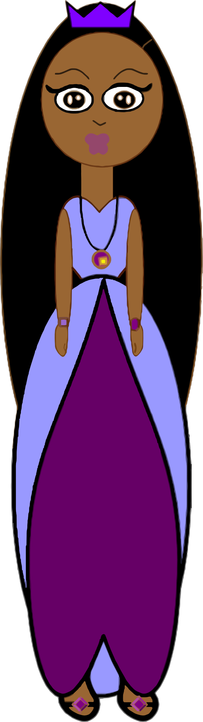 Cartoon Princessin Purple Dress.png PNG Image