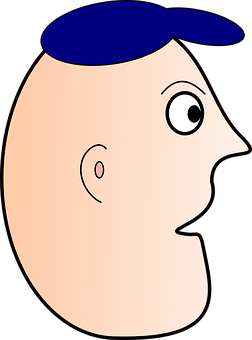 Cartoon Profilewith Blue Hat PNG Image