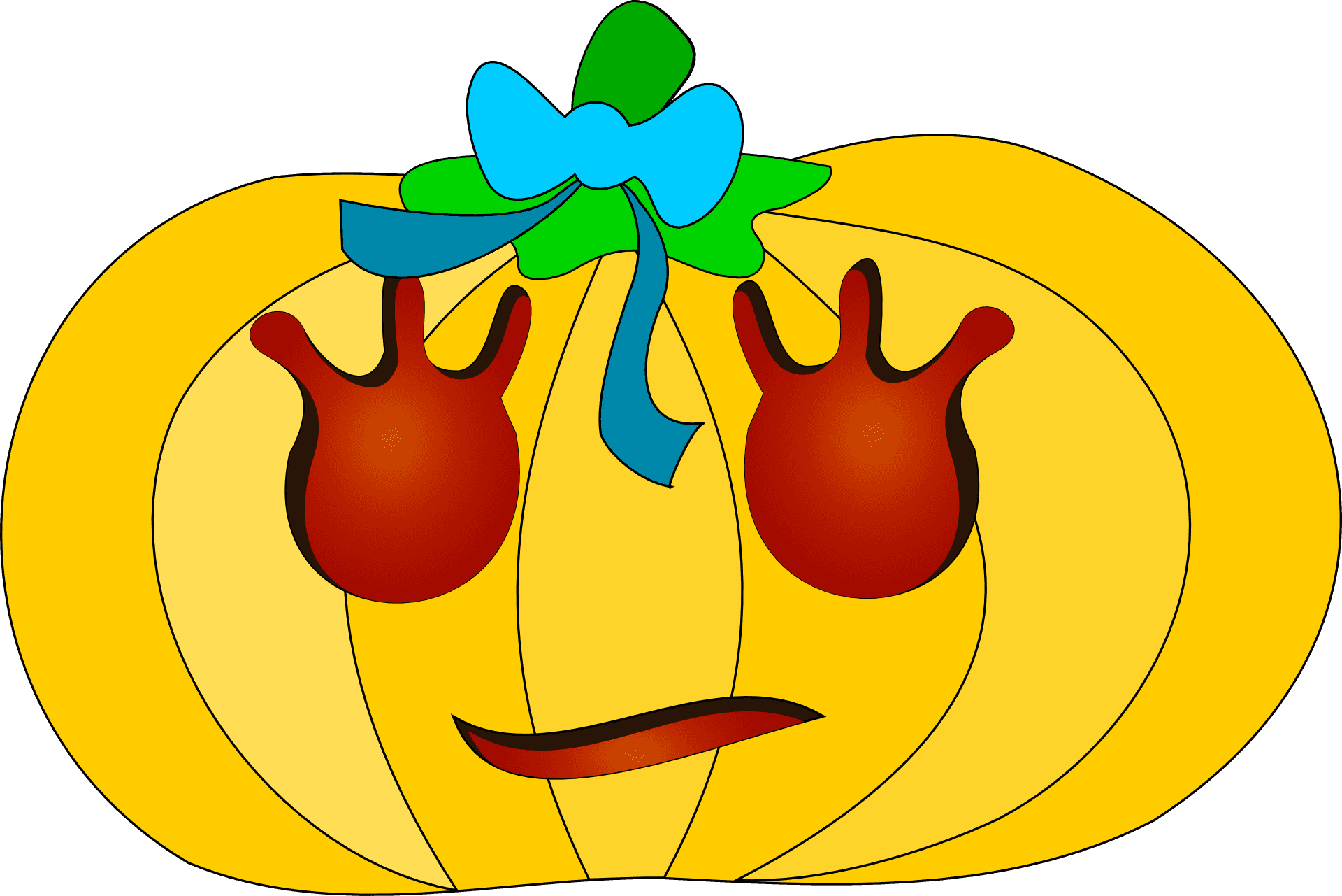 Cartoon Pumpkin Face Vector PNG Image