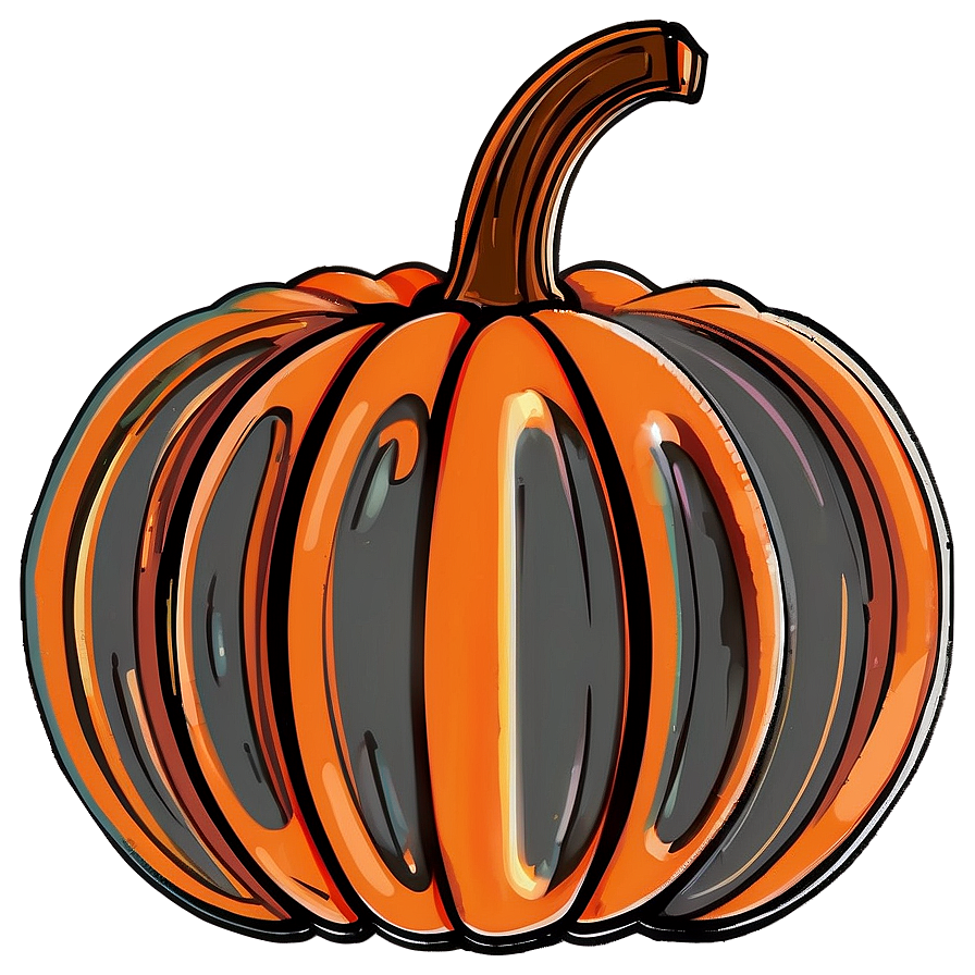 Cartoon Pumpkin Outline Illustration Png 06202024 PNG Image