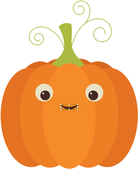 Cartoon Pumpkinwith Face Vector PNG Image