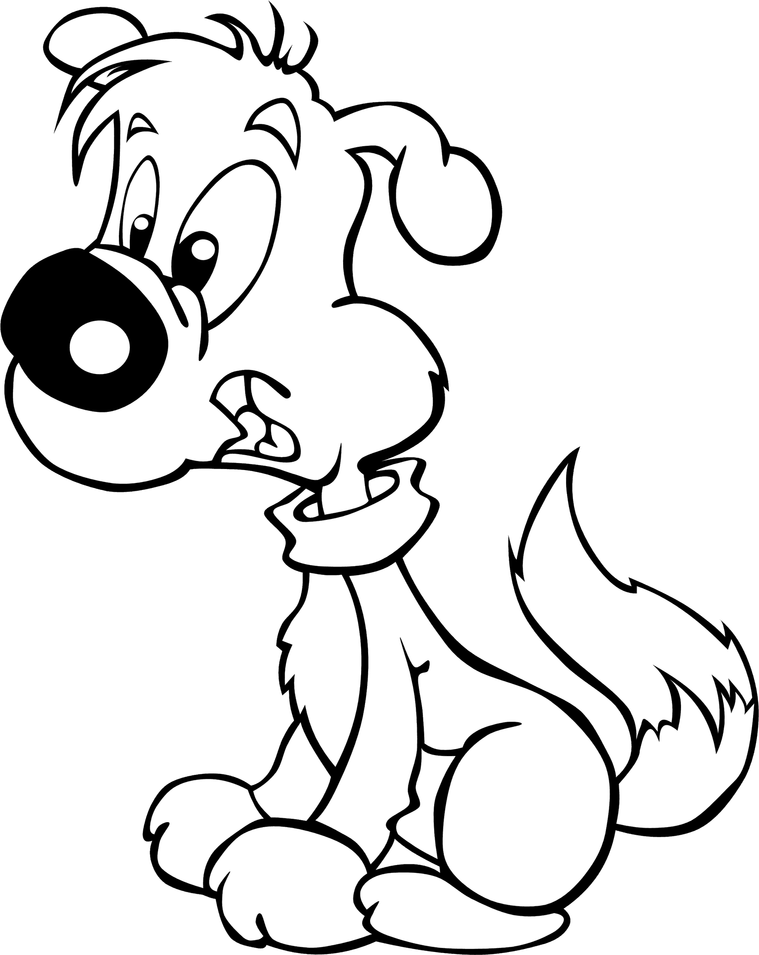 Cartoon Puppy Sitting PNG Image