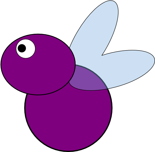 Cartoon Purple Fly Illustration.png PNG Image