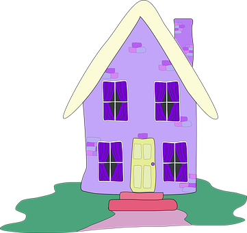 Cartoon Purple House Illustration PNG Image