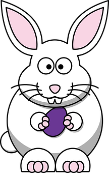 Cartoon Rabbit Holding Egg.jpg PNG Image