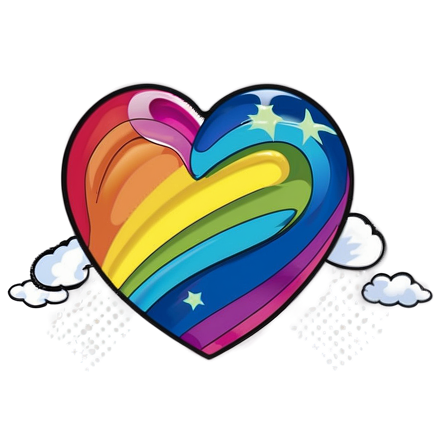 Cartoon Rainbow Heart Png 06252024 PNG Image