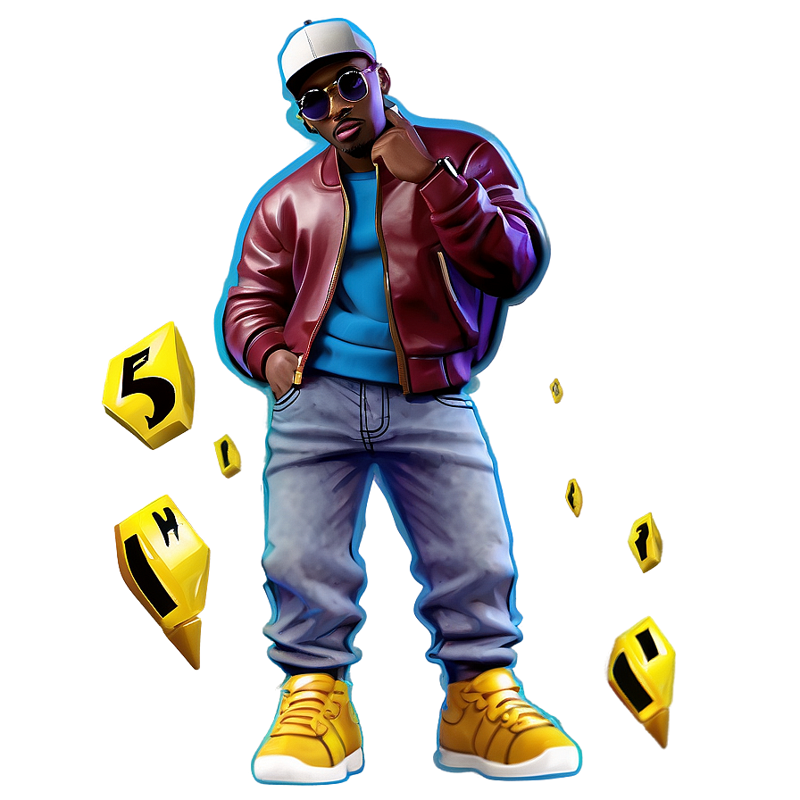 Cartoon Rapper Figure Png 06112024 PNG Image