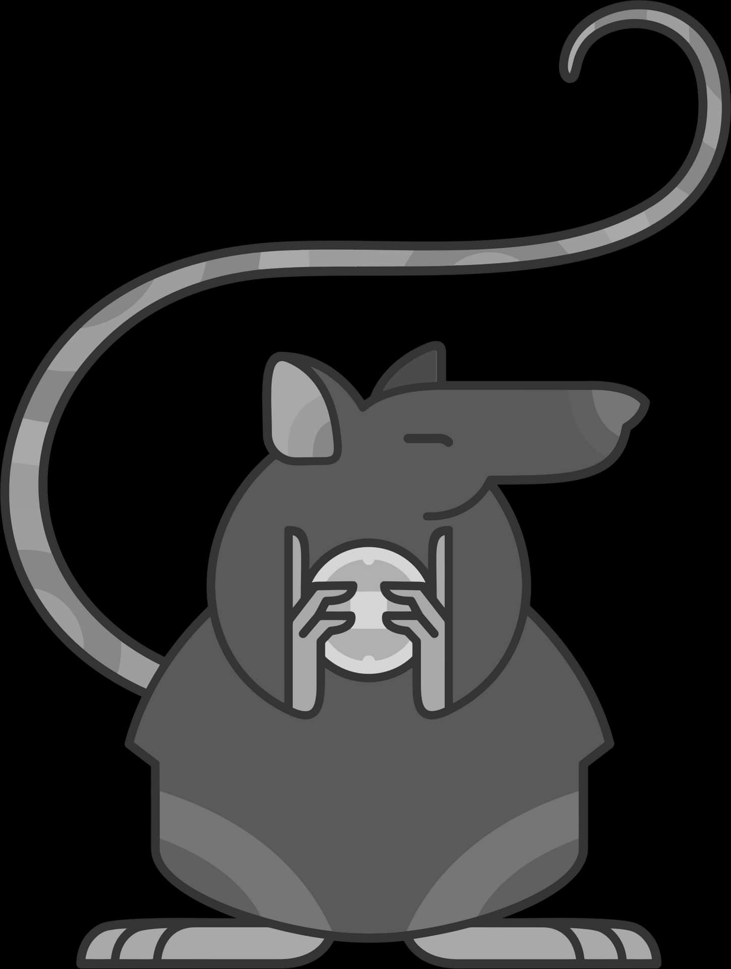 Cartoon Rat Holding Crystal Ball PNG Image