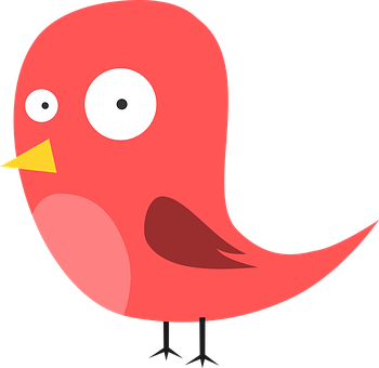 Cartoon Red Bird Graphic PNG Image