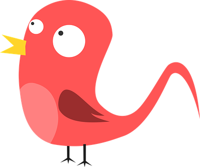 Cartoon Red Bird Vector PNG Image