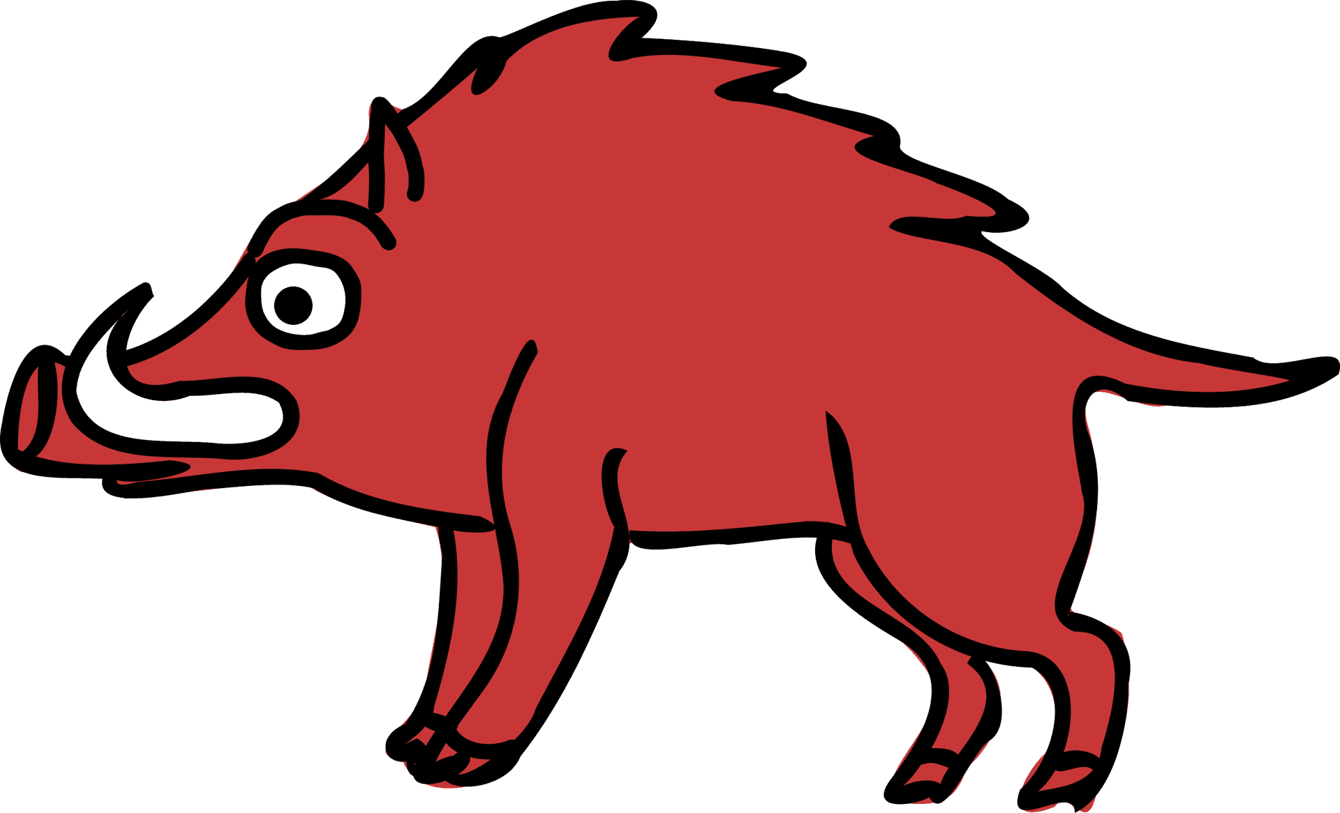 Cartoon Red Boar Illustration PNG Image