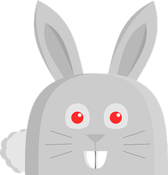 Cartoon Red Eyed Rabbit PNG Image