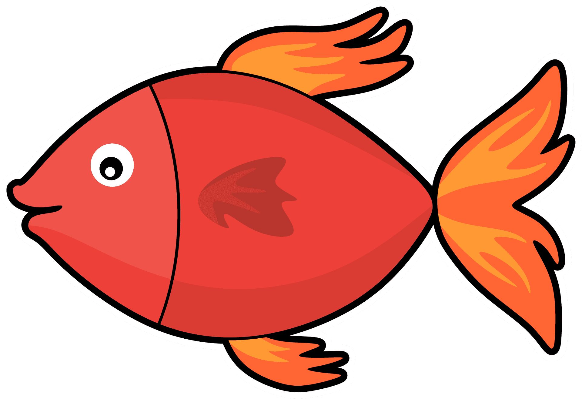 Cartoon Red Fish Illustration PNG Image