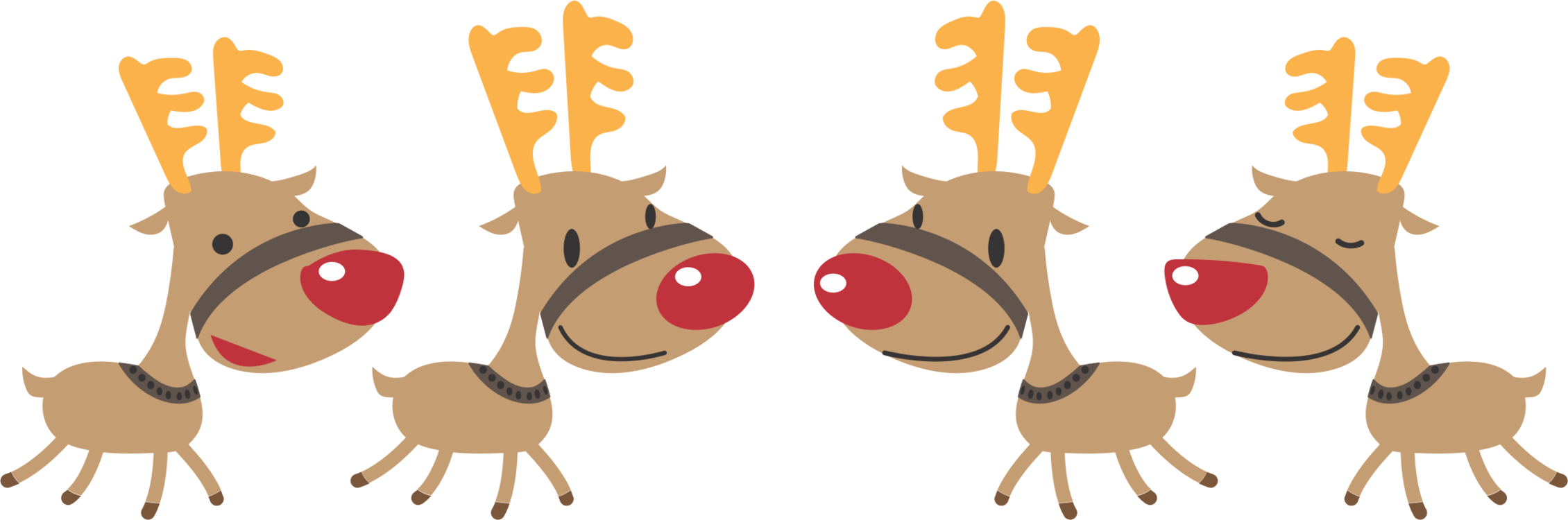 Cartoon Reindeer Expressions PNG Image