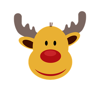 Cartoon Reindeer Face Graphic PNG Image