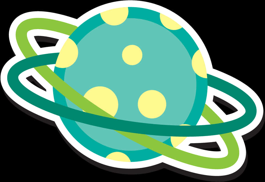 Cartoon Ringed Planet Illustration PNG Image