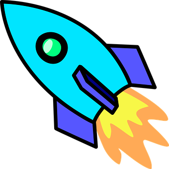 Cartoon Rocket Launch Graphic PNG Image