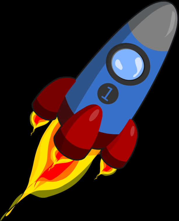 Cartoon Rocket Launch Illustration PNG Image