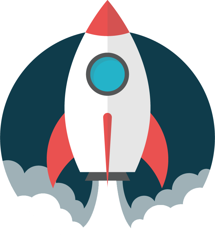 Cartoon Rocket Launch PNG Image